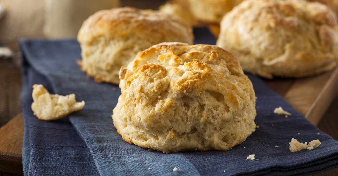 biscuits on a dish towel